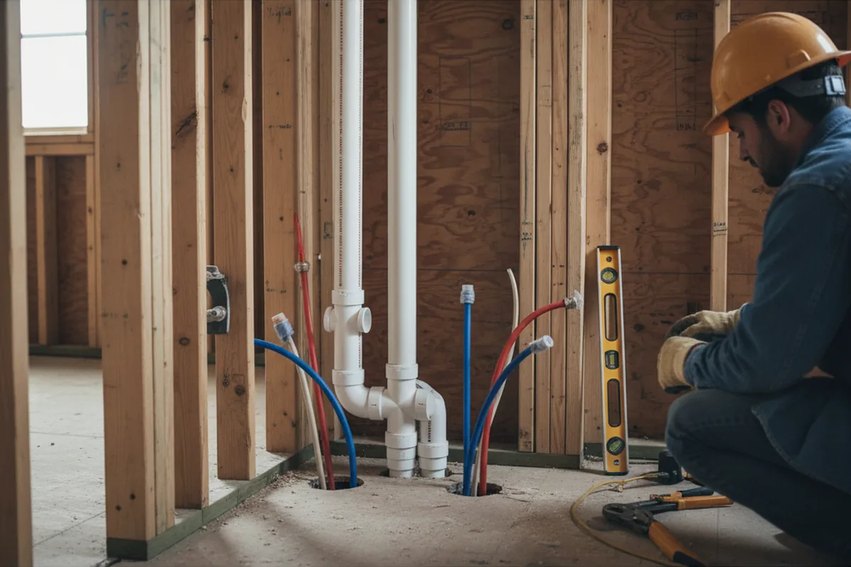 Drain and supply rough-in during Garbage Disposal Repair in Rose Bud